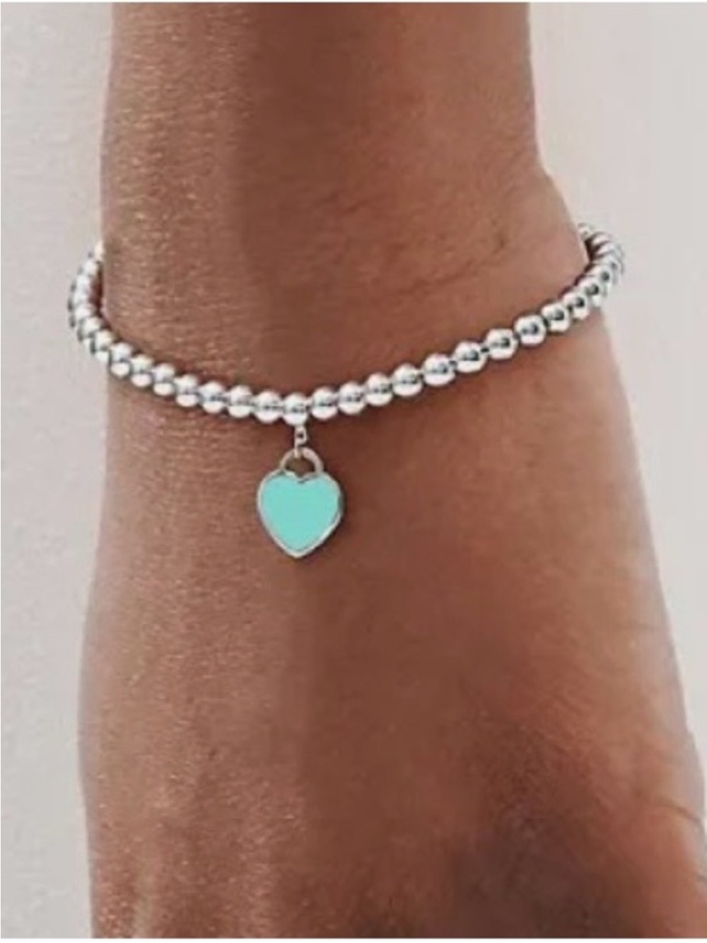 Return to Tiffinay sterling silver bracelet with blue heart tag-originally 585$ - Picture 3 of 3